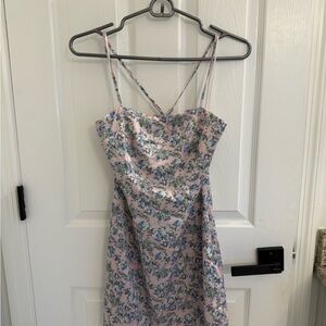 Endless Rose Floral Blue and Pink Mini Dress